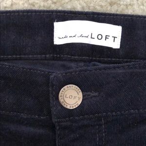 Loft Navy Blue Corduroy Skinny Pants
